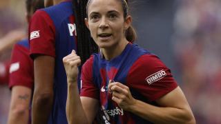 Aitana Bonmatí celebra su gol frente al Lyon en la final de la Champions.