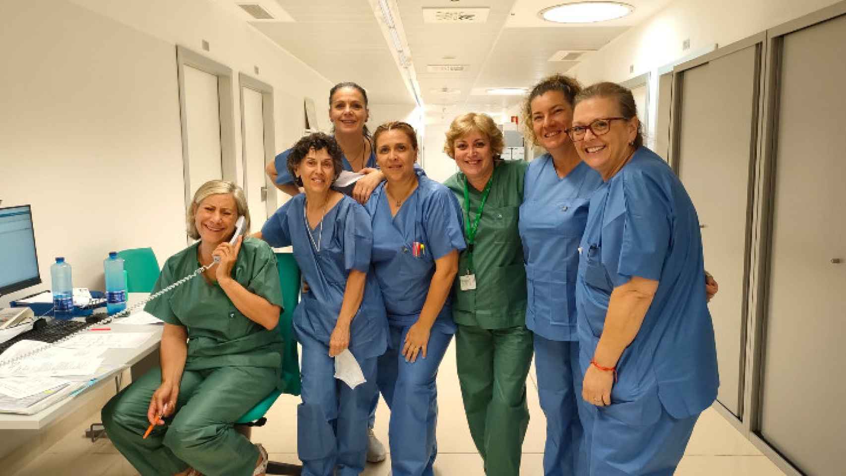 Las TCAE del Hospital Valle del Guadalhorce en el Área de Consultas.