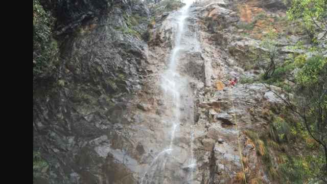 Imagen de la cascada La Rejía, una de las más impresionantes de la provincia de Málaga.