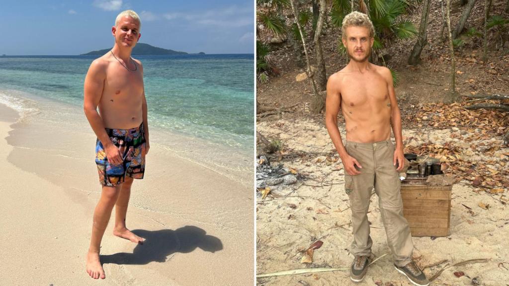 El antes y después de Arkano, concursante de 'Supervivientes 2024'. (Telecinco)