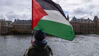 File image of a pro-Palestinian with the flag.