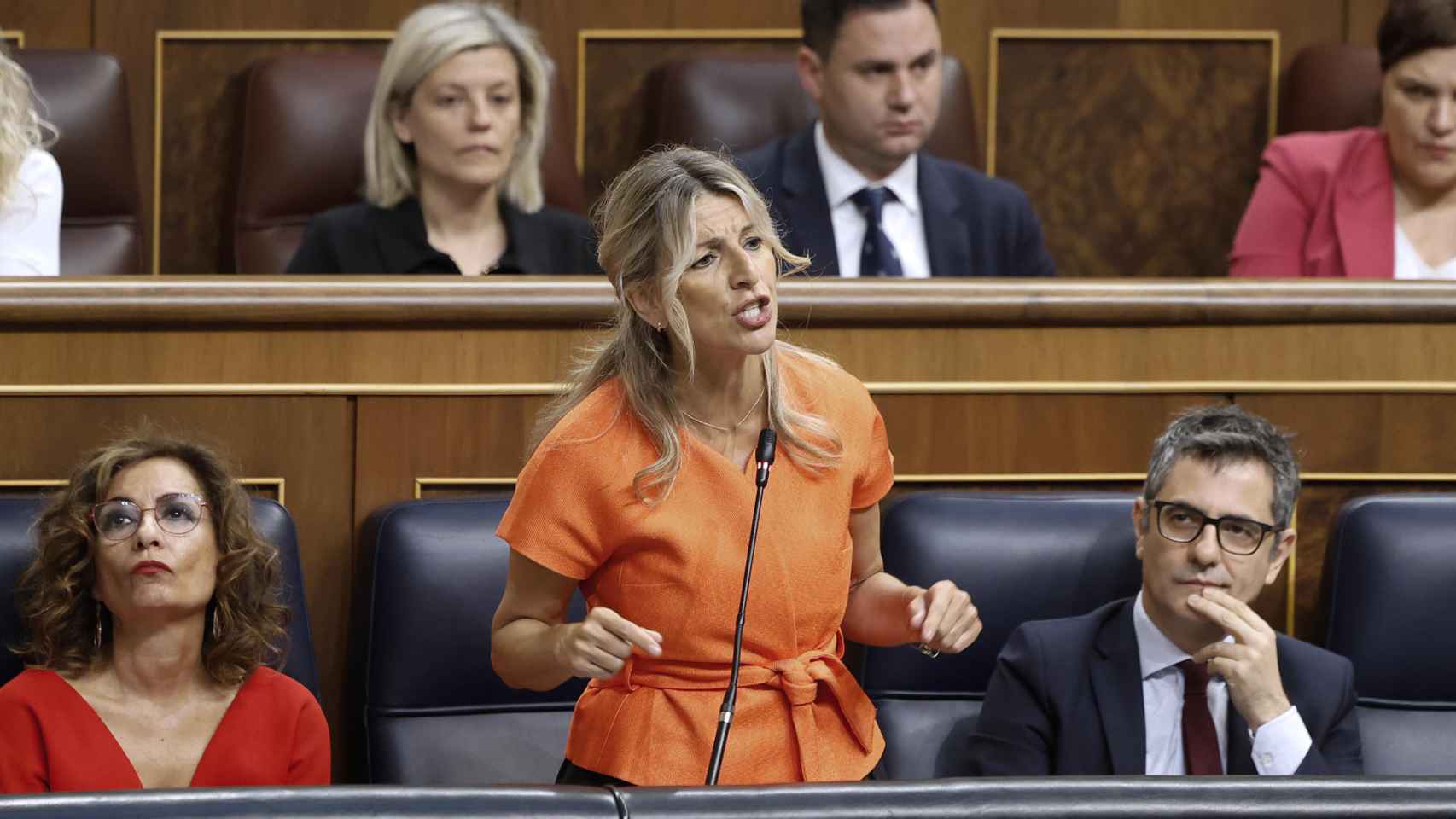 Yolanda Díaz este miércoles en la sesión de control al Gobierno.
