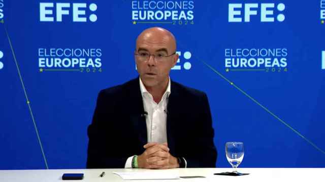 Jorge Buxadé, durante su rueda de prensa para la Agencia EFE