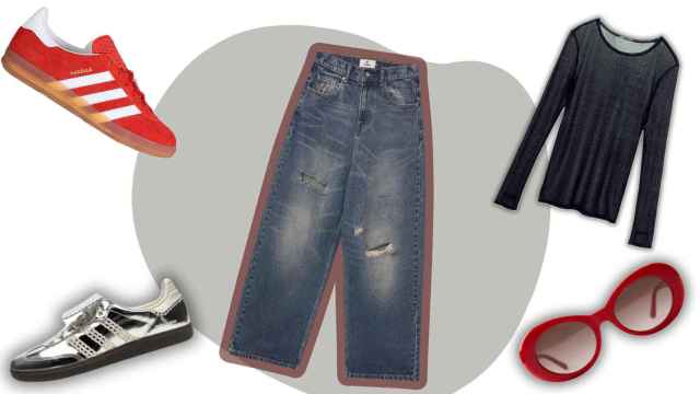 Los jeans barrel siguen siendo tendencia y las más atrevidas lo demuestran apostando por un estilo más extravagante.