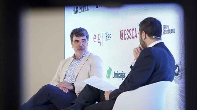 Jesús Amores, director del Centro de Innovación de Vodafone, en la conversación con Ángel Recio, director de EL ESPAÑOL de Malaga.