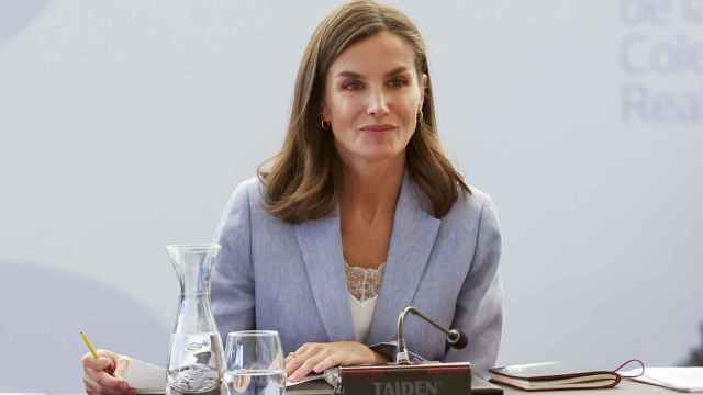 La Reina, durante la reunión.