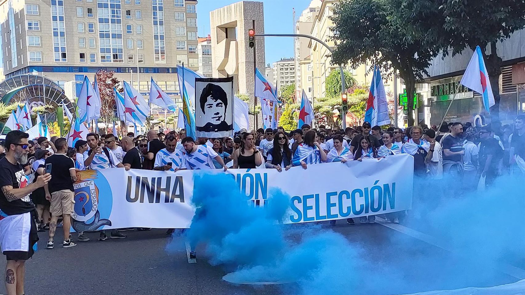 Manifestación por la oficialidad de las selecciones deportivas gallegas.