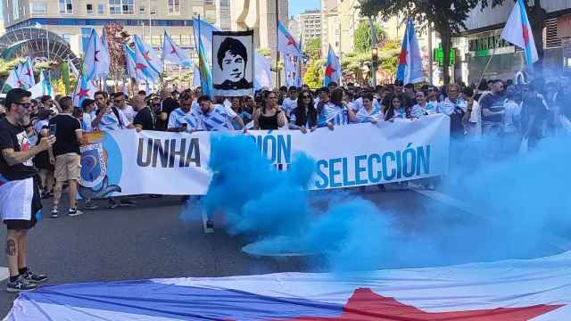 Manifestación por la oficialidad de las selecciones deportivas gallegas.