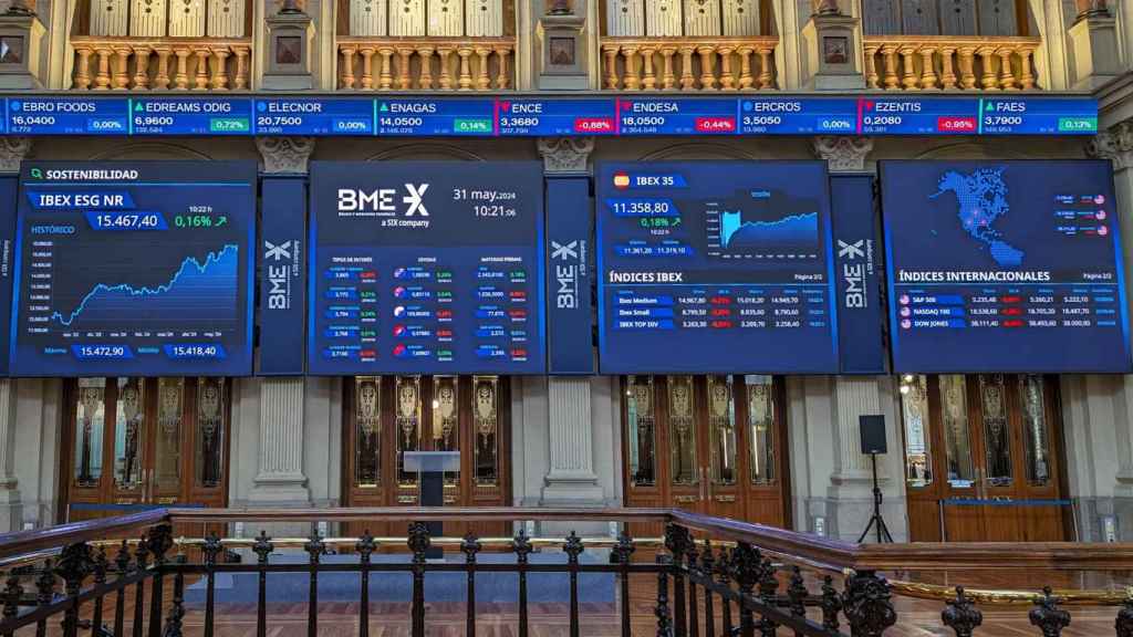 El parqué de la Bolsa de Madrid.