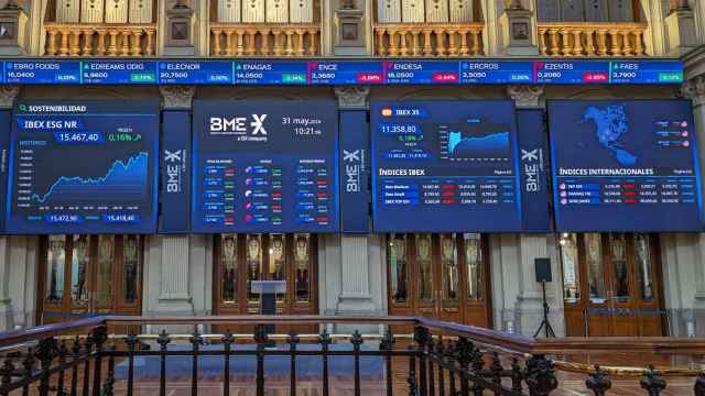 El parqué de la Bolsa de Madrid.