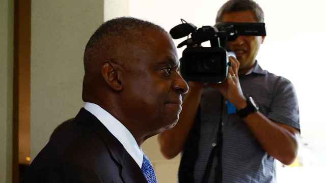 El secretario de Defensa de EEUU, Lloyd Austin, este viernes en Singapur.