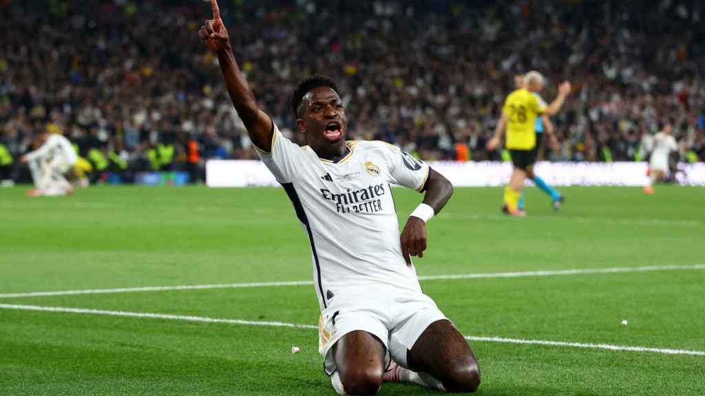 Vinicius celebra su gol frente al Borussia Dortmund.