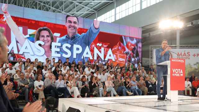 Pedro Sánchez, en un acto de campaña este sábado