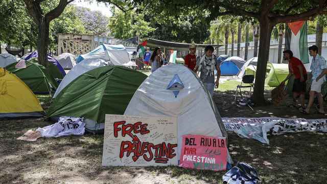 La acampada por Palestina de la Universitat Politècnica de València, en foto de archivo. Europa Press / Rober Solsona