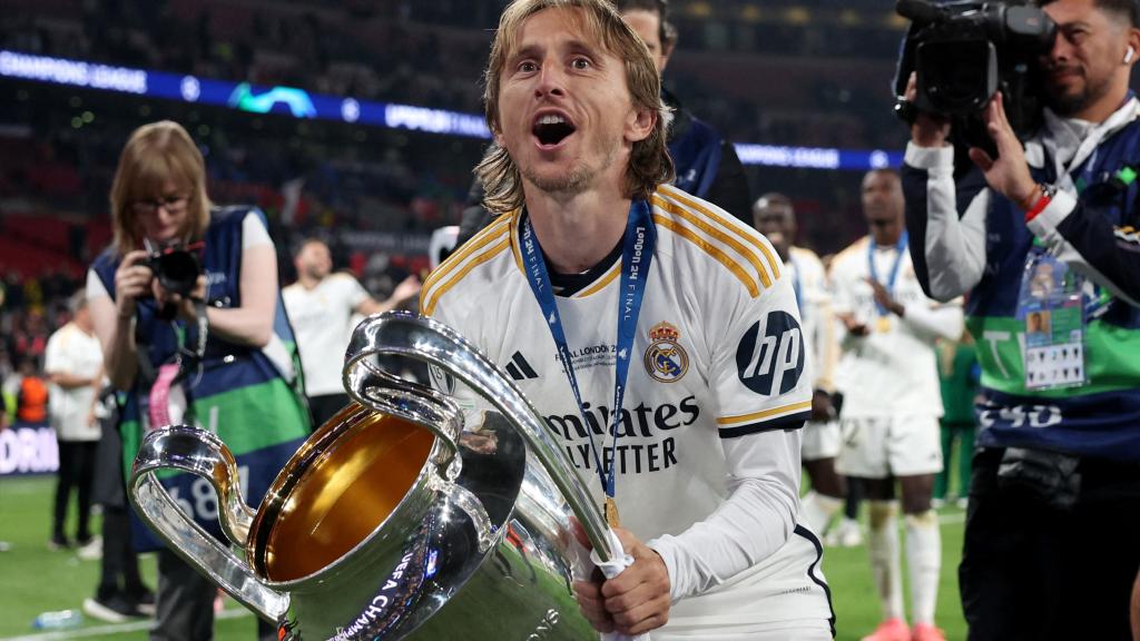 Luka Modric celebra su sexta Copa de Europa con el Real Madrid.