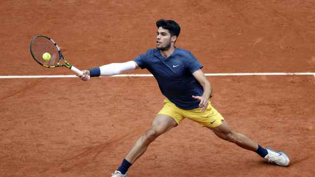 Alcaraz, durante el partido contra Aliassime.
