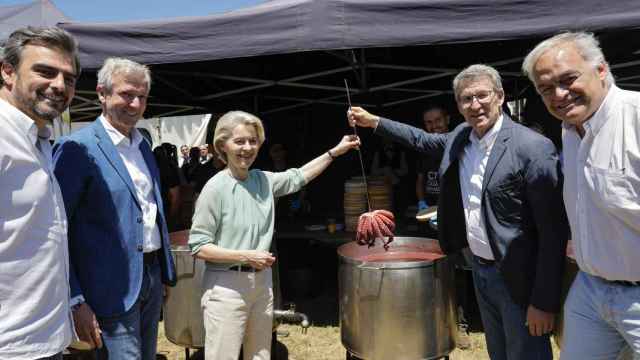 Ursula von der Leyen, a su paso por Galicia dentro de la campaña electoral del PP europeo.