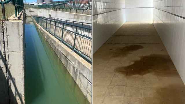 Inundaciones y barro en el paso subterráneo de Villada