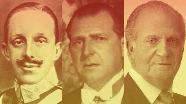 Alfonso XIII, Don Juan de Borbón y Juan Carlos Primero. Imagen:  Rubén Vique
