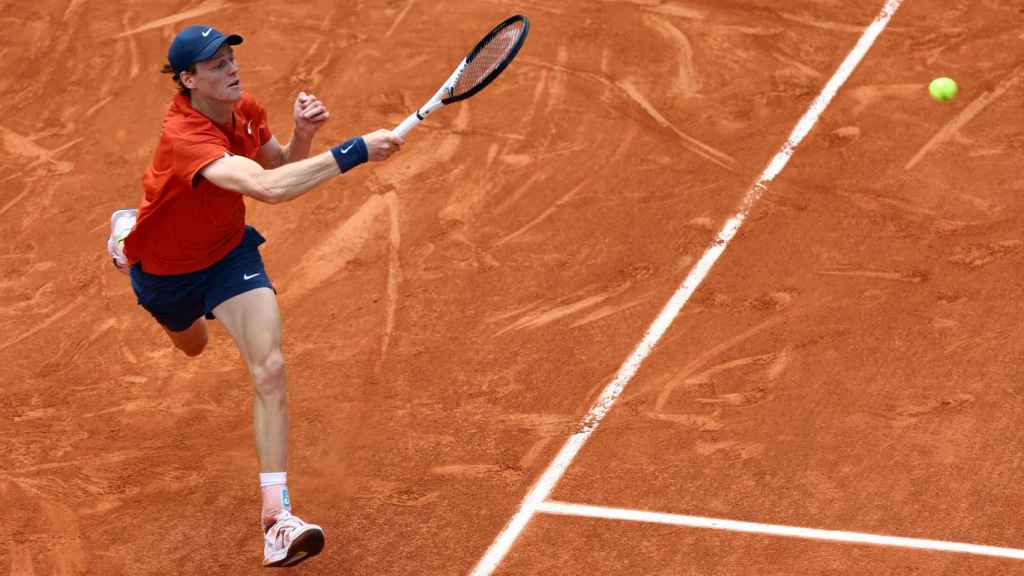 Jannik Sinner, durante su partido frente al búlgaro Grigor Dimitrov