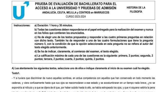 Examen de Filosofía de Selectividad 2024