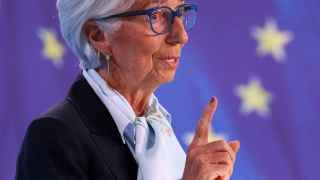 La presidenta del BCE, Christine Lagarde, durante una rueda de prensa.