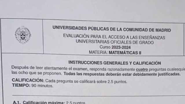 Examen de la EvAU.