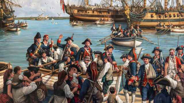 'El Regreso', lienzo de Augusto Ferrer-Dalmau que recrea la llegada a Cádiz del convoy capturado.