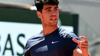 El tenista Carlos Alcaraz durante la semifinal de Roland Garros.
