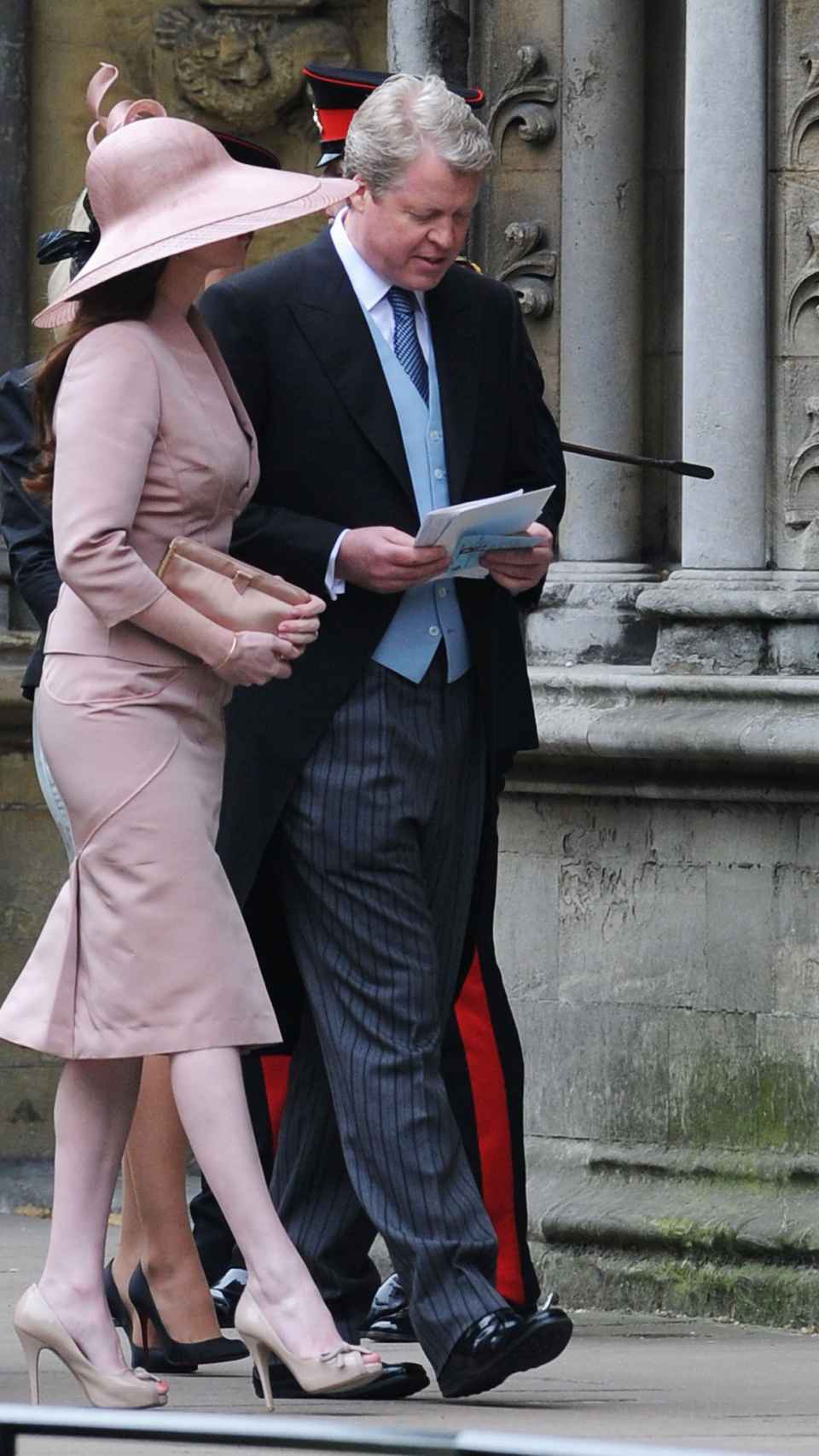 Charles Spencer y Karen Gordon en la boda del príncipe Guillermo y Kate Middleton.