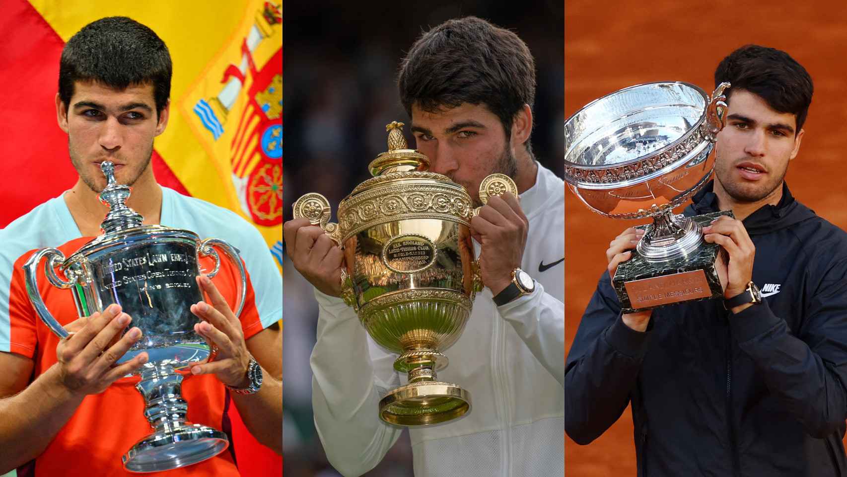 Los 3 Grand Slam de Carlos Alcaraz