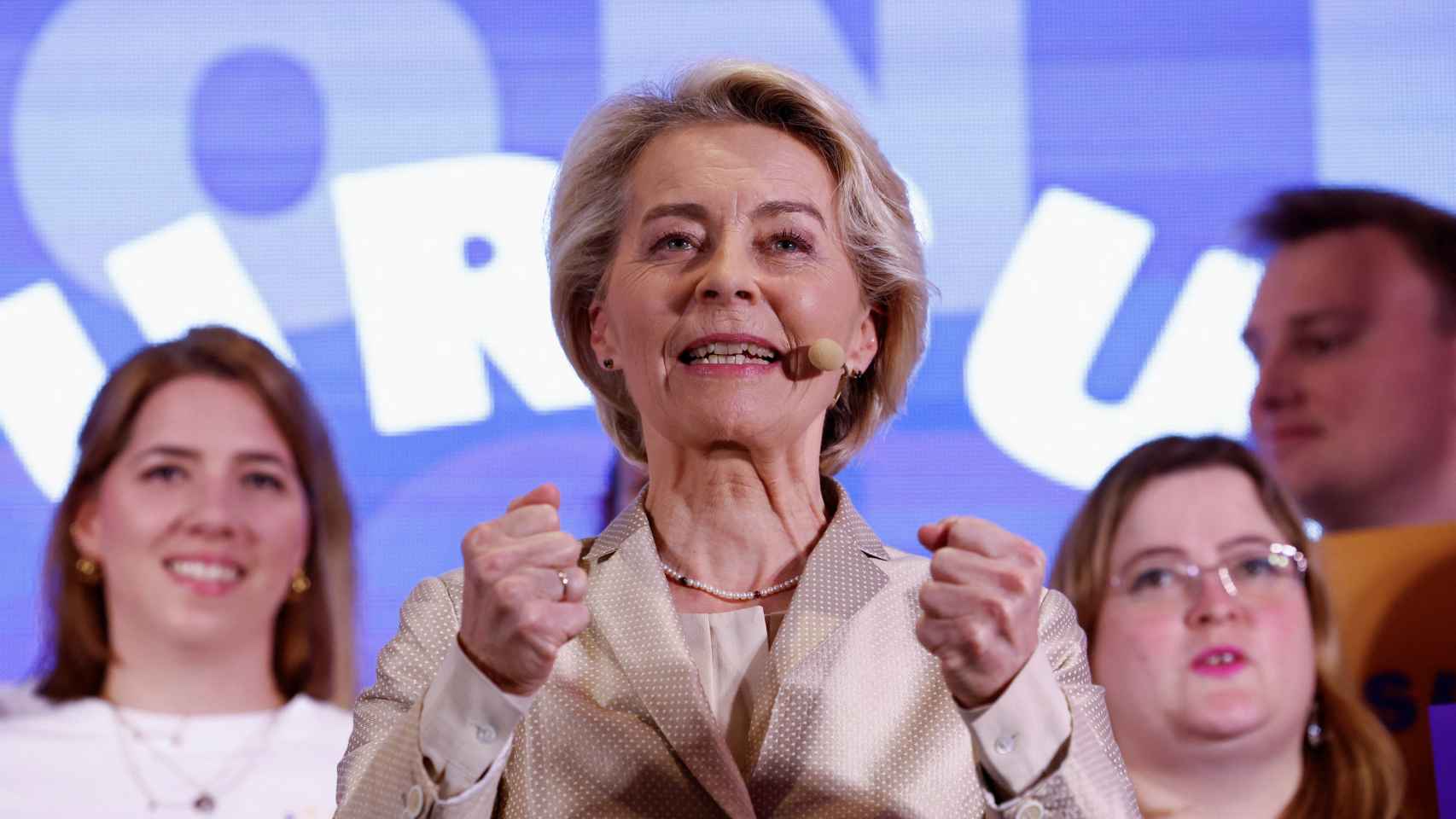 La presidenta de la Comisión, Ursula von der Leyen, este domingo en Bruselas