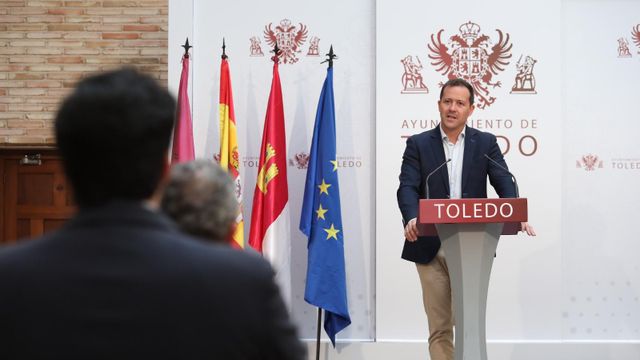 Carlos Velázquez, alcalde de Toledo, este martes en el Ayuntamiento.