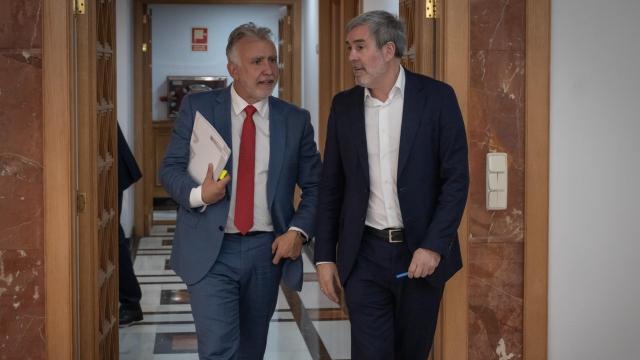 Ángel Víctor Torres y Fernando Clavijo, el pasado mes de abril en Gran Canaria.