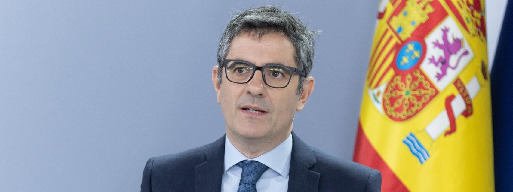El ministro de la Presidencia, Justicia y Relaciones con las Cortes, Félix Bolaños.