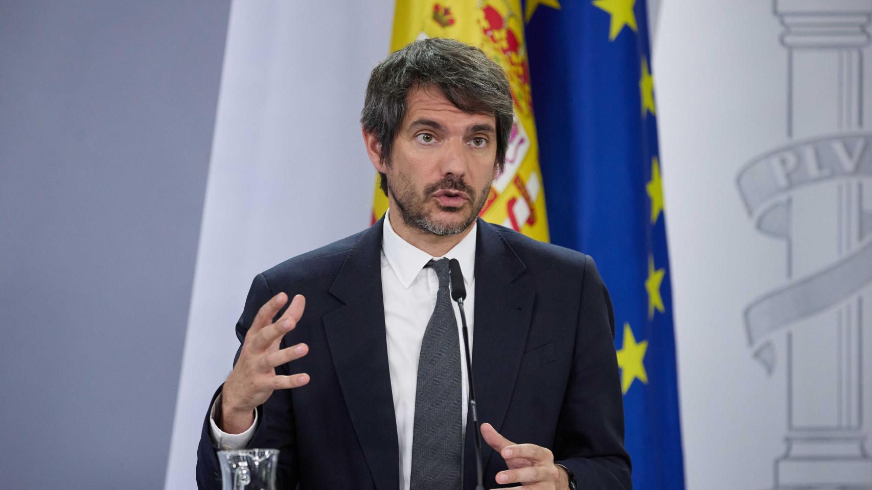 El ministro de Cultura, Ernest Urtasun, este martes tras el Consejo de Ministros.