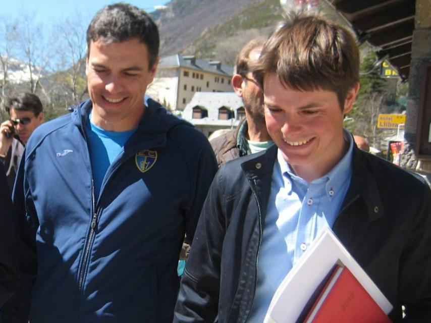 Pedro Sánchez y Félix Jordán de Urriés en Benasque (Huesca) el 4 de abril de 2015.