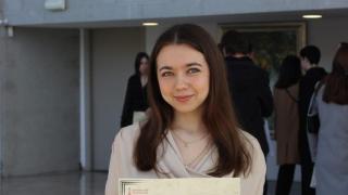Marta Zvorygina, la estudiante con mejor nota de la selectividad de 2024 en Valencia. EE