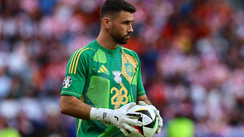 Unai Simón, con España en la Eurocopa