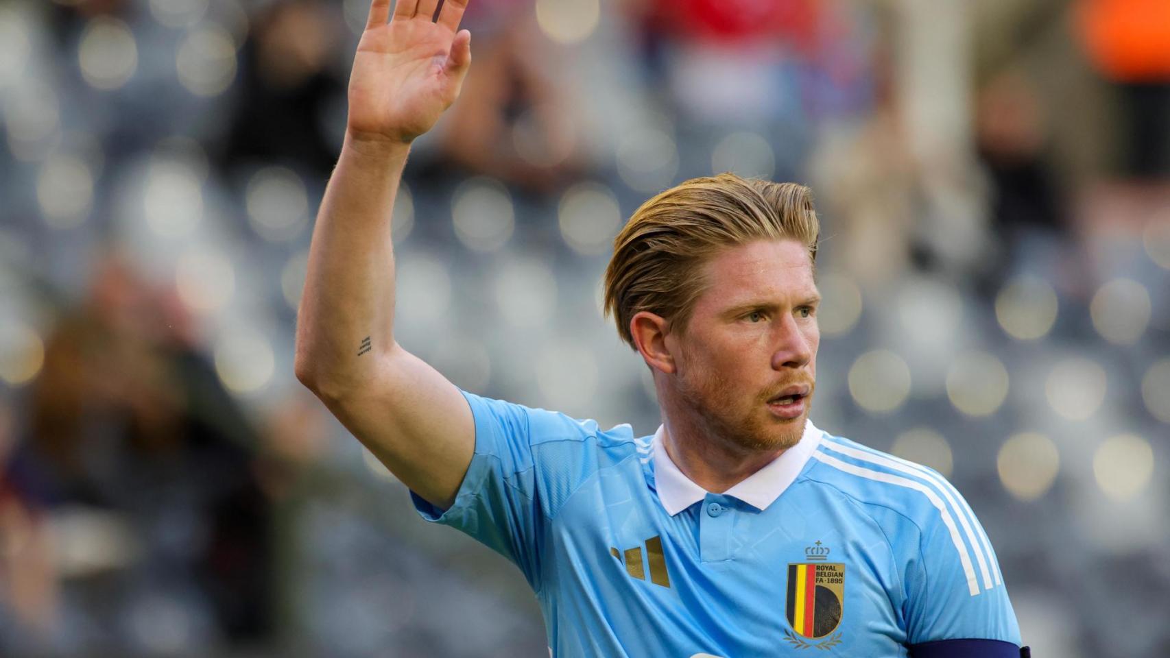 De Bruyne durante un partido con Bélgica.