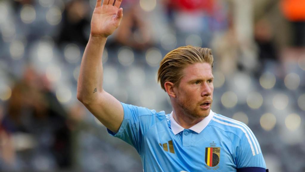 De Bruyne durante un partido con Bélgica.
