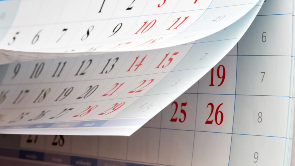 Imagen de archivo de un calendario.