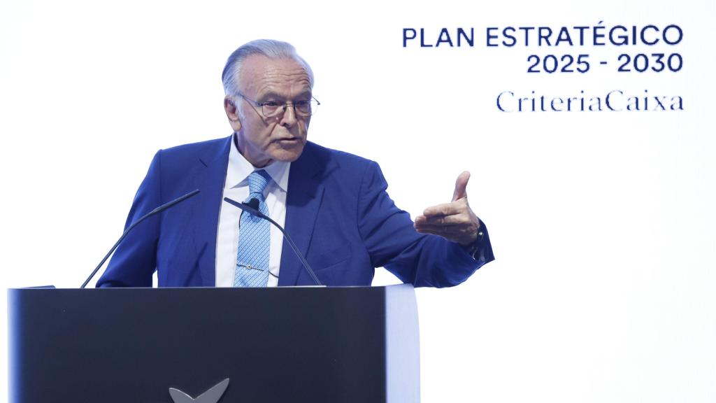 Isidro Fainé, presidente de CriteriaCaixa, durante la presentación del nuevo Plan Estratégico 2025-2030 de Criteria.