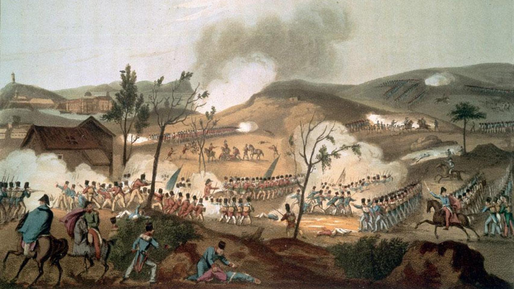 Cuadro del siglo XIX que representa la batalla de A Coruña en enero de 1808.