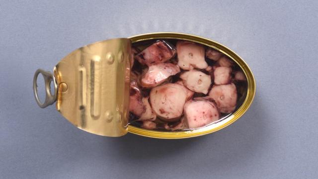 Lata de pulpo en conserva.
