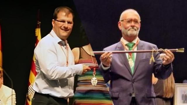 Benjamín Soler y Juanjo Berenguer, en sus respectivas tomas de posesión como alcaldes de El Campello.