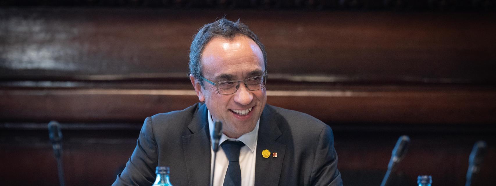 Josep Rull, en una reunión de la mesa del Parlament esta semana
