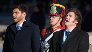 Javier Milei, presidente de la República Argentina, celebra el Día de la Bandera en Rosario.