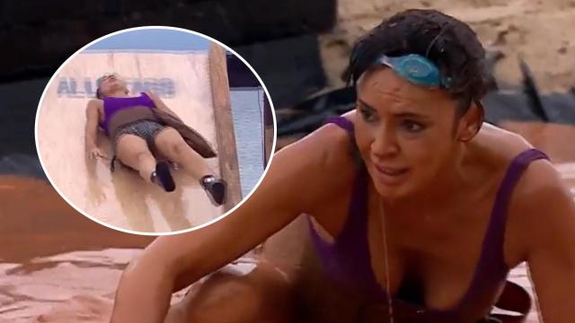 Olga Moreno, durante la gala de este jueves de 'Supervivientes All Stars', en un fotomontaje de BLUPER.