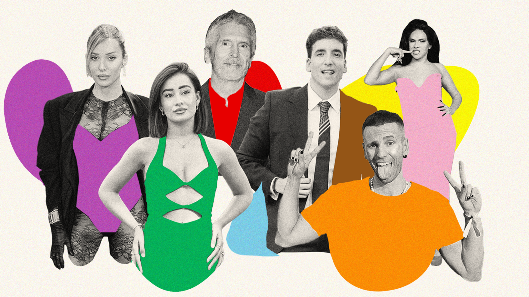 De izquierda a derecha: Álex Saint, Marina Rivers, Fernando Grande-Marlaska, Xuso Jones, Daniel Valero y la artista Yenesi.